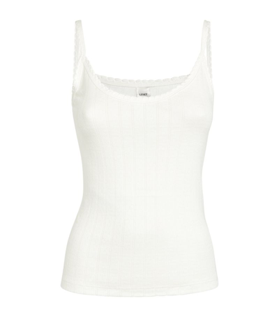 Shop Leset Classic Pointelle Tank Top In White