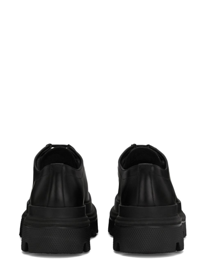 Dolce & Gabbana Platform Leather Derby Shoes In Black