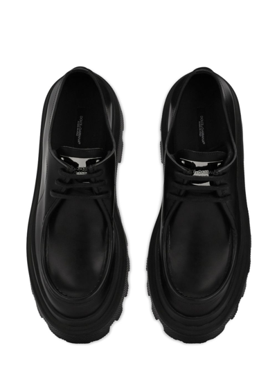 Shop Dolce & Gabbana Leather Derby Shoes In 80999