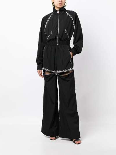 Area Crystal Trim Track Jacket In Black