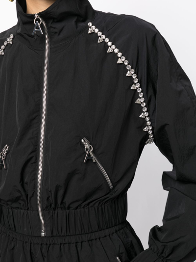 Area Crystal Trim Track Jacket In Black