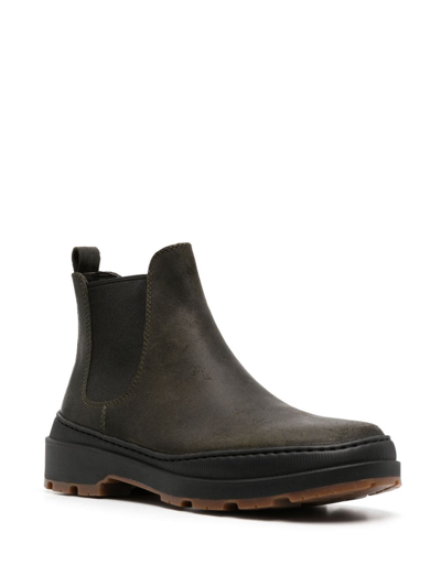 Camper Brutus Trek Leather Ankle Boots In Green