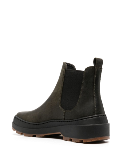 Camper Brutus Trek Leather Ankle Boots In Green