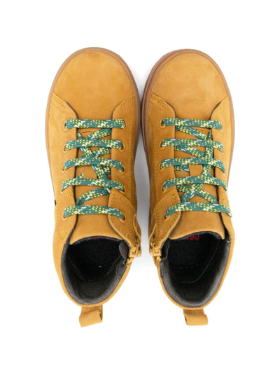 Shop Camper Lace-up Leather Sneakers In Brown