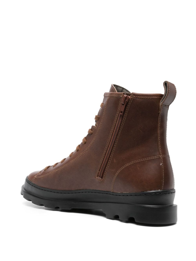 Shop Camper Brutus Leather Boots In Brown