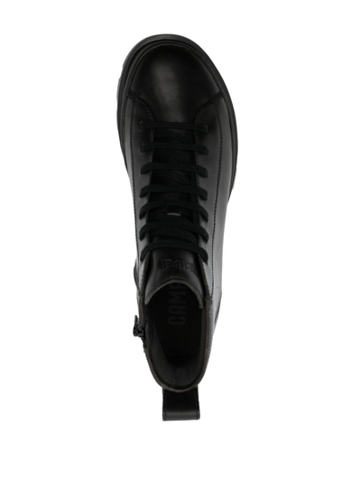 Shop Camper Brutus Lace-up Leather Boots In Black