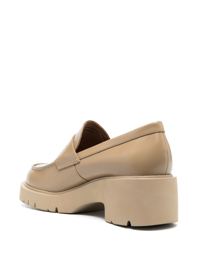 Shop Camper Milah 55mm Penny-slot Loafers In Neutrals