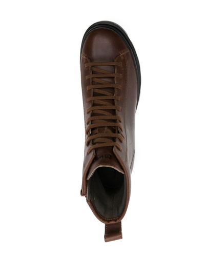 Shop Camper Brutus Leather Boots In Brown