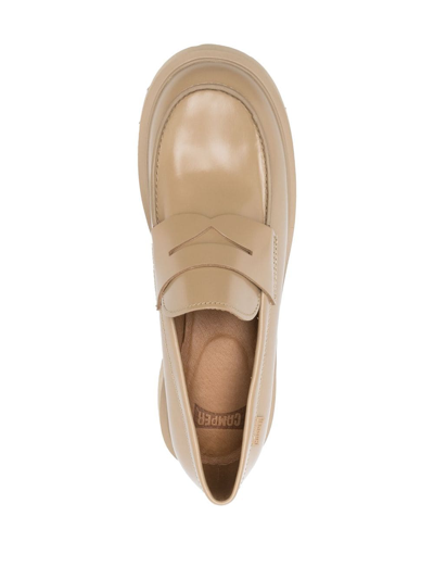 Shop Camper Milah 55mm Penny-slot Loafers In Neutrals