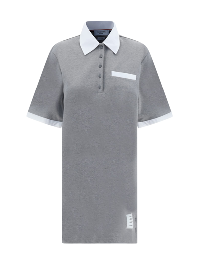 Shop Thom Browne Polo Dress In Lt Grey