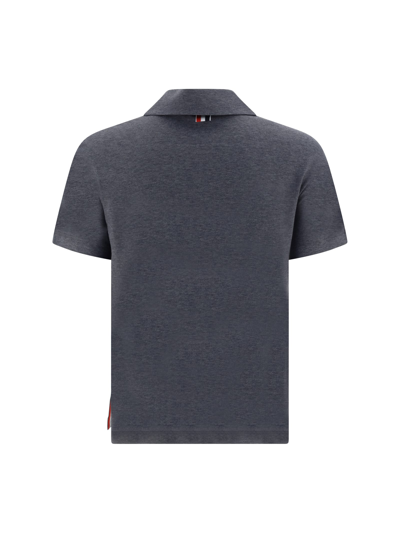 Shop Thom Browne Polo Shirt In Med Grey