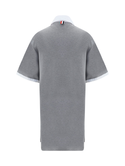 Shop Thom Browne Polo Dress In Lt Grey