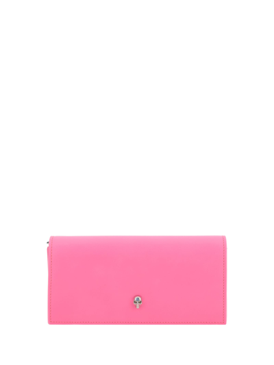Shop Alexander Mcqueen Shoulder Wallet In Fluo Pink