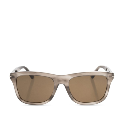 Shop Gucci Eyewear Rectangular Frame Sunglasses In Grey