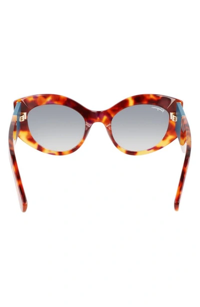 Shop Ferragamo 53mm Gancini Butterfly Sunglasses In Red Tortoise