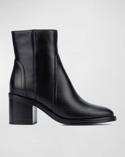 Shop Aquatalia Janella Leather Ankle Boots In Black