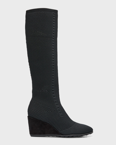 Shop Eileen Fisher Kasana Leather Knee-high Boots In Black