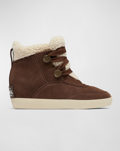 Shop Sorel Out N About Wedge Sneaker Booties In Tobacco Natural