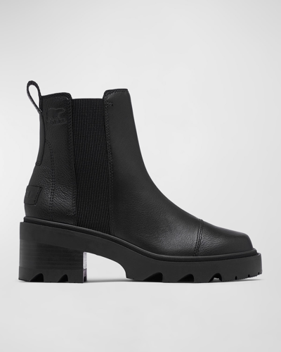 Shop Sorel Joan Now Leather Chelsea Ankle Boots In Black Black