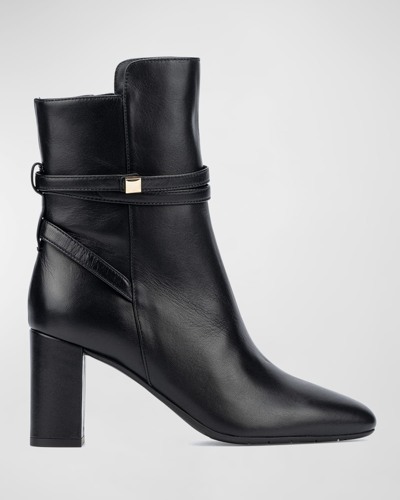 Shop Aquatalia Linna Leather Ankle Boots In Black