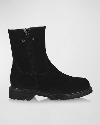 Shop La Canadienne Hunter Suede Shearling Winter Boots In Black