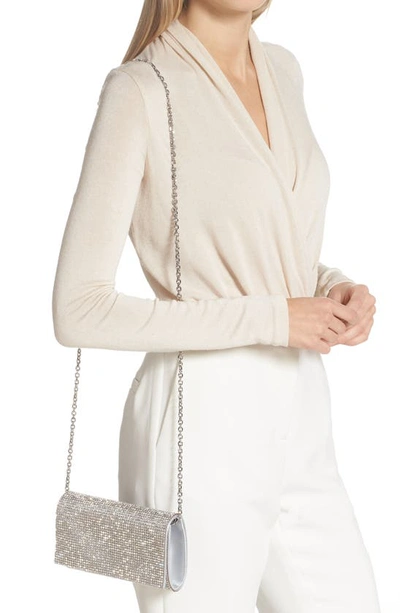 Judith Leiber Fizzy Crystal Flap Clutch Bag In Silver Rhinestone