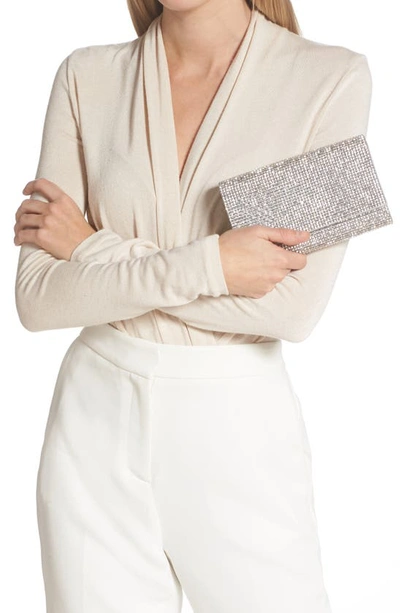 Judith Leiber Fizzy Crystal Flap Clutch Bag In Silver Rhinestone