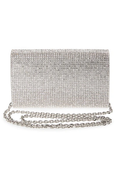 Shop Judith Leiber Fizzy Beaded Clutch In Silver Rhinestone