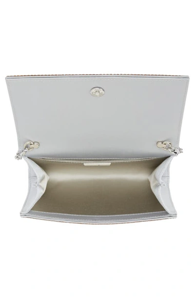 Shop Judith Leiber Fizzy Beaded Clutch In Silver Rhinestone