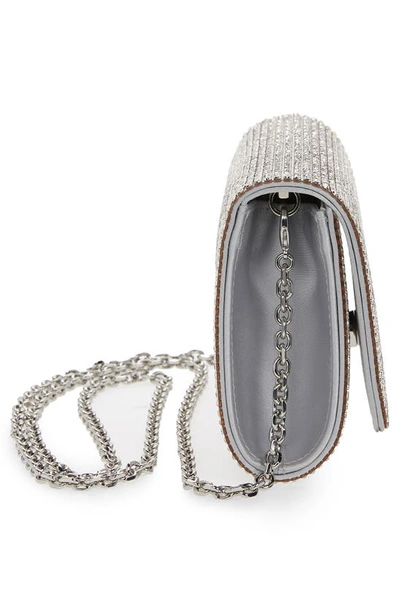 Judith Leiber Fizzy Crystal Flap Clutch Bag In Silver Rhinestone