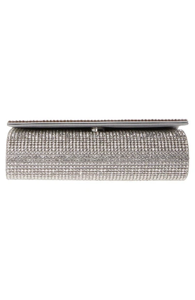 Shop Judith Leiber Fizzy Beaded Clutch In Silver Rhinestone