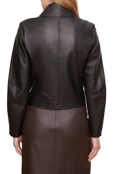 Shop Vince Zip-up Leather Jacket In Black