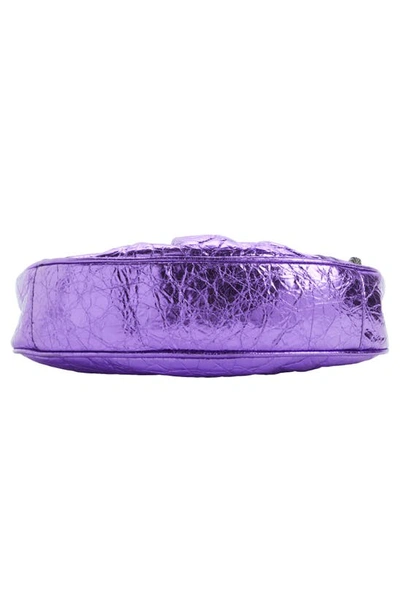 Balenciaga Extra Small Le Cagole Crinkle Metallic Lambskin Shoulder Bag In Met Mauve