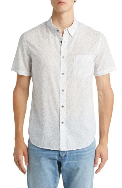 Shop Rails Monaco Floral Short Sleeve Button-up Shirt In Ivy Calico Parchment Slate