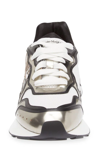 Shop Alexander Mcqueen Sprint Runner Sneaker In 8839-white/ Beige/ Blk/ Sil
