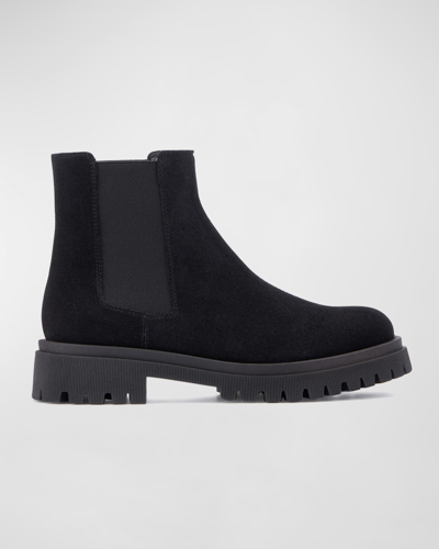 Shop Aquatalia Olessa Suede Chelsea Ankle Boots In Blackblack