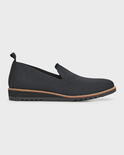 Shop Eileen Fisher Novo Stretch Knit Loafers In Black