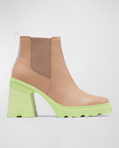 Shop Sorel Brex Leather Chelsea Ankle Boots In Canoe Tippet