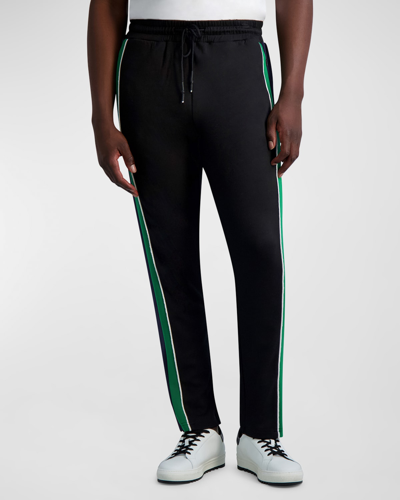 Shop Karl Lagerfeld Men's Colorblocked Track Pants In Black
