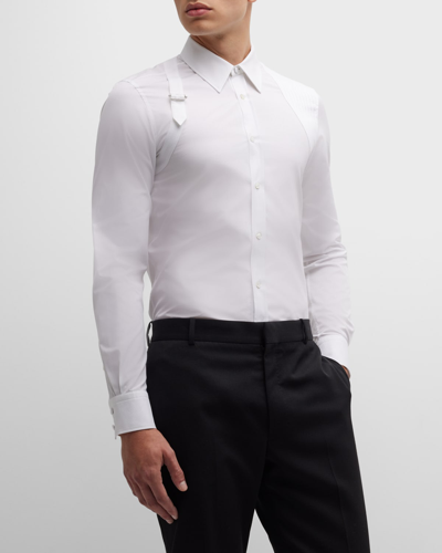 Shop Alexander Mcqueen Men's Harness Dress Shirt In White