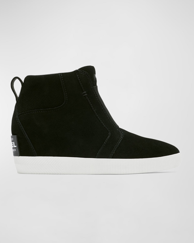 Shop Sorel Out N About Wedge Sneaker Booties In Black Sea Salt