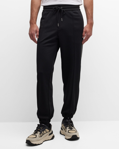 Shop Moncler Men's Retro Knit Track Pants In Black
