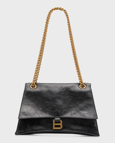 Shop Balenciaga Crush Medium Chain Bag In 1000 Black