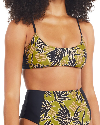 Tanya Taylor Women's Kaia Palm Bralette Bikini Top