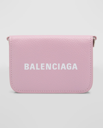 Shop Balenciaga Cash Mini Wallet On Chain In 6990 Powder Pink/