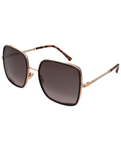 Shop Jimmy Choo Women's Jayla/s 57mm Sunglasses In Gold