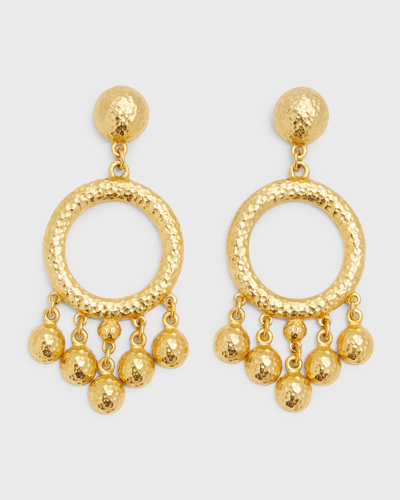Shop Ben-amun Hammered Hoop Drop Earrings In Gold