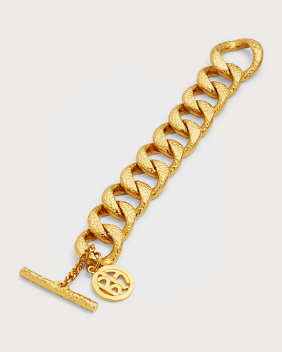 Shop Ben-amun Gold Hammered Chain Bracelet