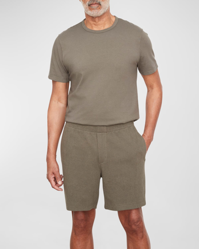Shop Vince Men's Boucle Pull-on Shorts In Cypress