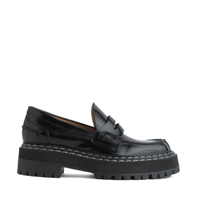 Shop Proenza Schouler Lug-sole Platform Loafers In 18140-001-black